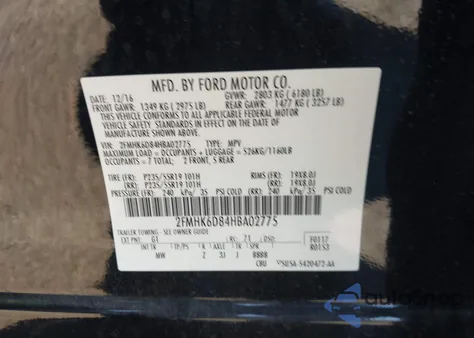 2017 Ford Flex Limited z USA, uszkodzony, nr VIN 2FMHK6D84HBA02775